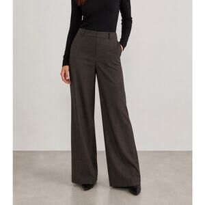 NWT J.Crew Factory Remy Full-Length Wide-Leg Pant Brown Black Burgundy Plaid 4